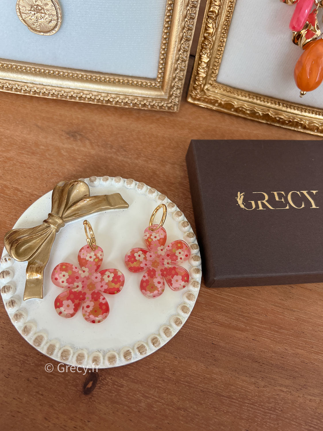 Jess / Boucles d'oreilles motifs fleurs motif liberty