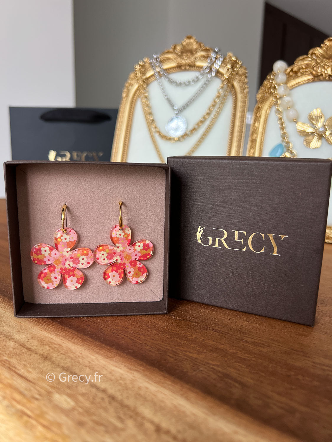 Jess / Boucles d'oreilles motifs fleurs motif liberty