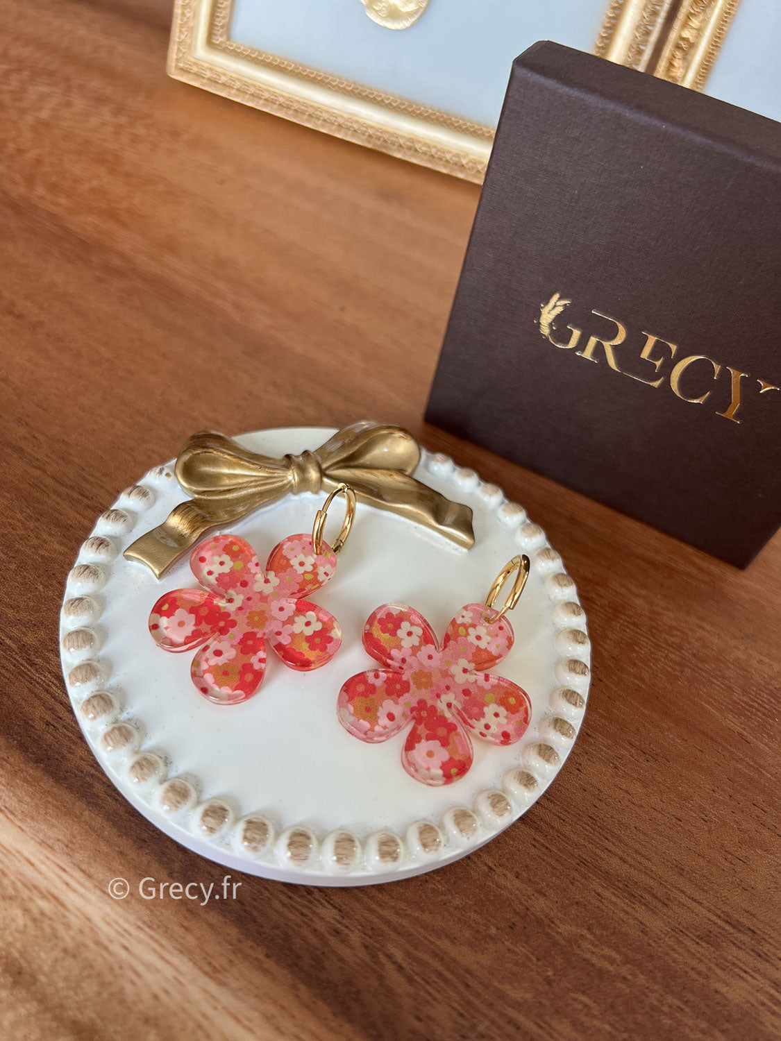 Jess / Boucles d'oreilles motifs fleurs motif liberty