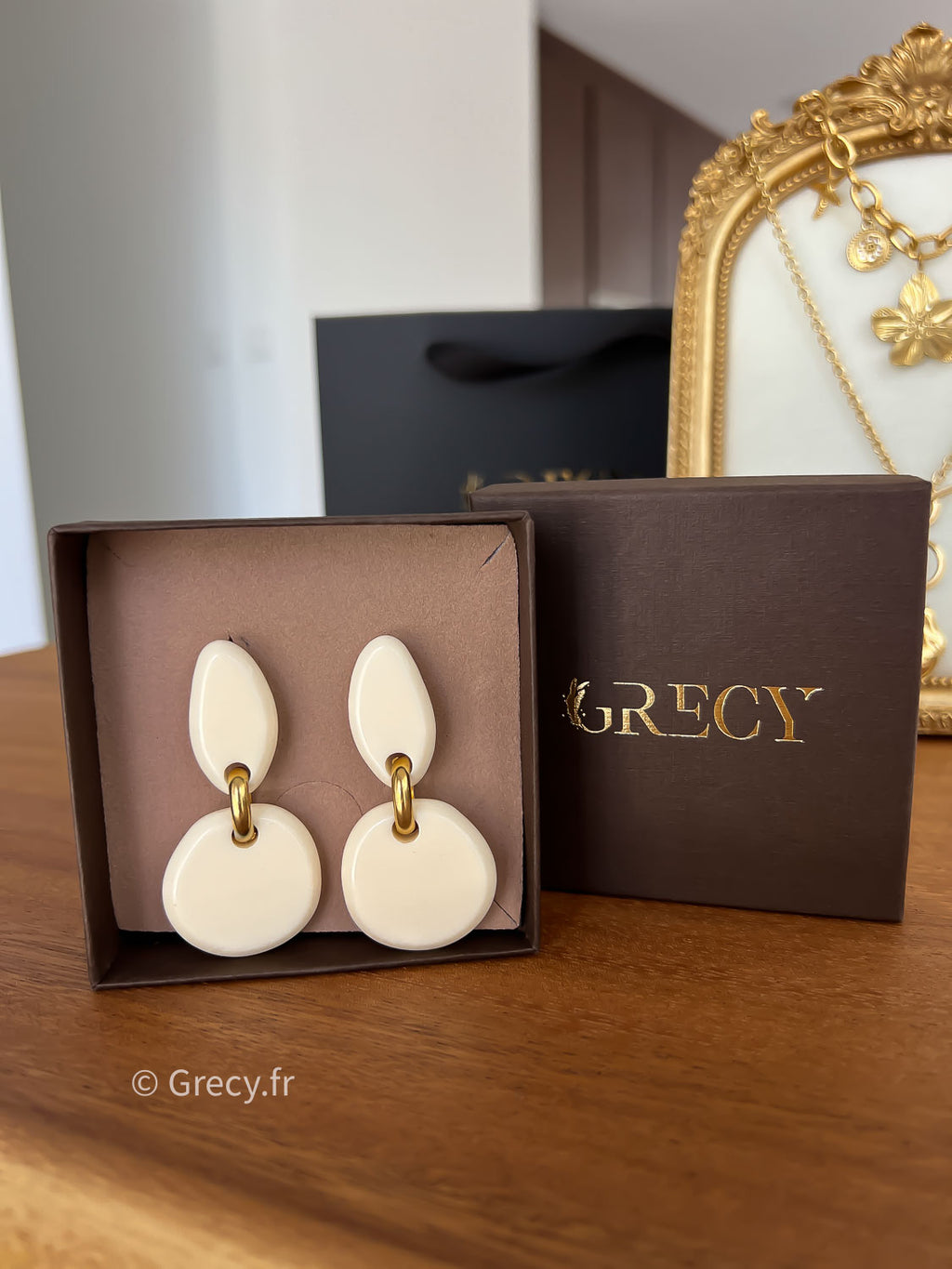 Rita / Boucles d'oreilles beiges