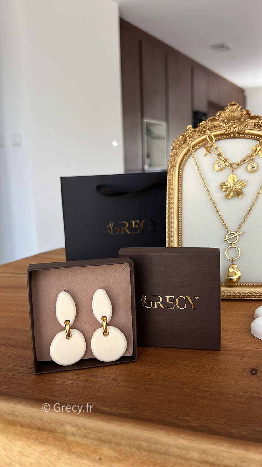 Rita / Boucles d'oreilles beiges