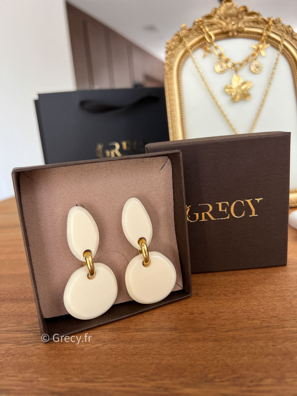 Rita / Boucles d'oreilles beiges