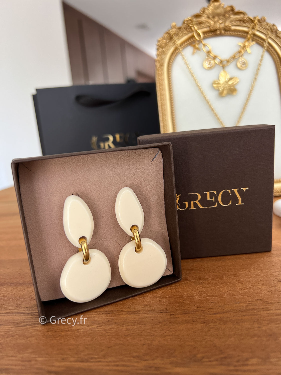 Rita / Boucles d'oreilles beiges