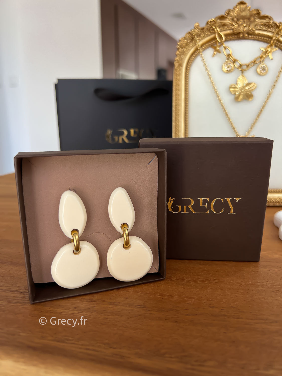 Rita / Boucles d'oreilles beiges