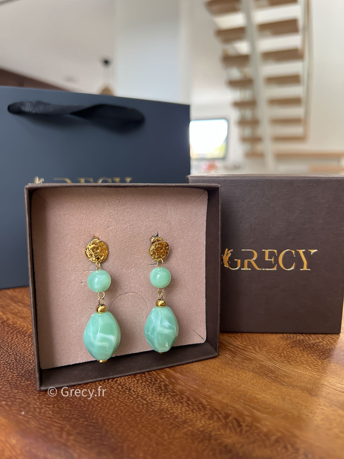 Nicole / Boucles d'oreilles perles d'Amande