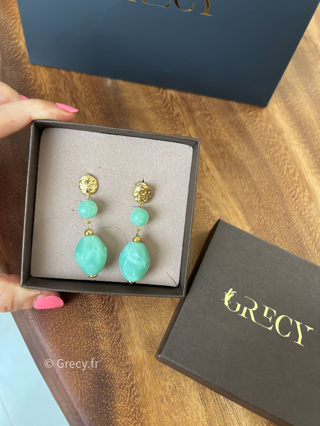 Nicole / Boucles d'oreilles perles d'Amande