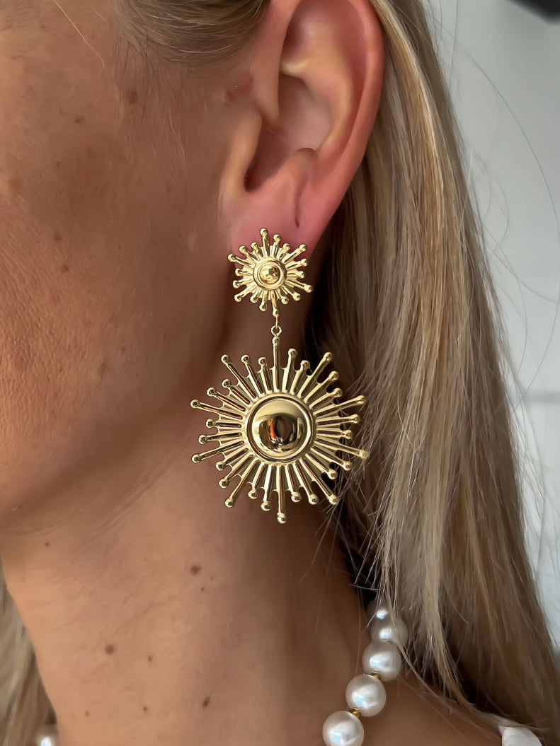 Boucles d'oreilles soleil dorées