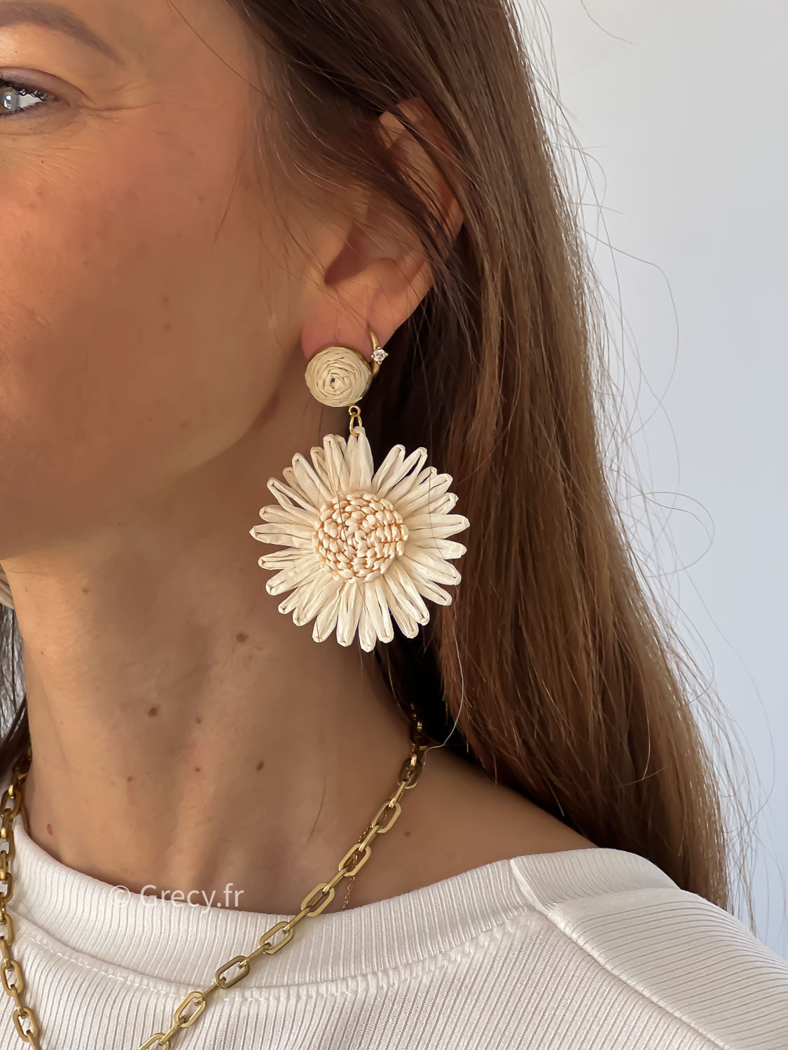 Boucles d'oreilles Bali raphia