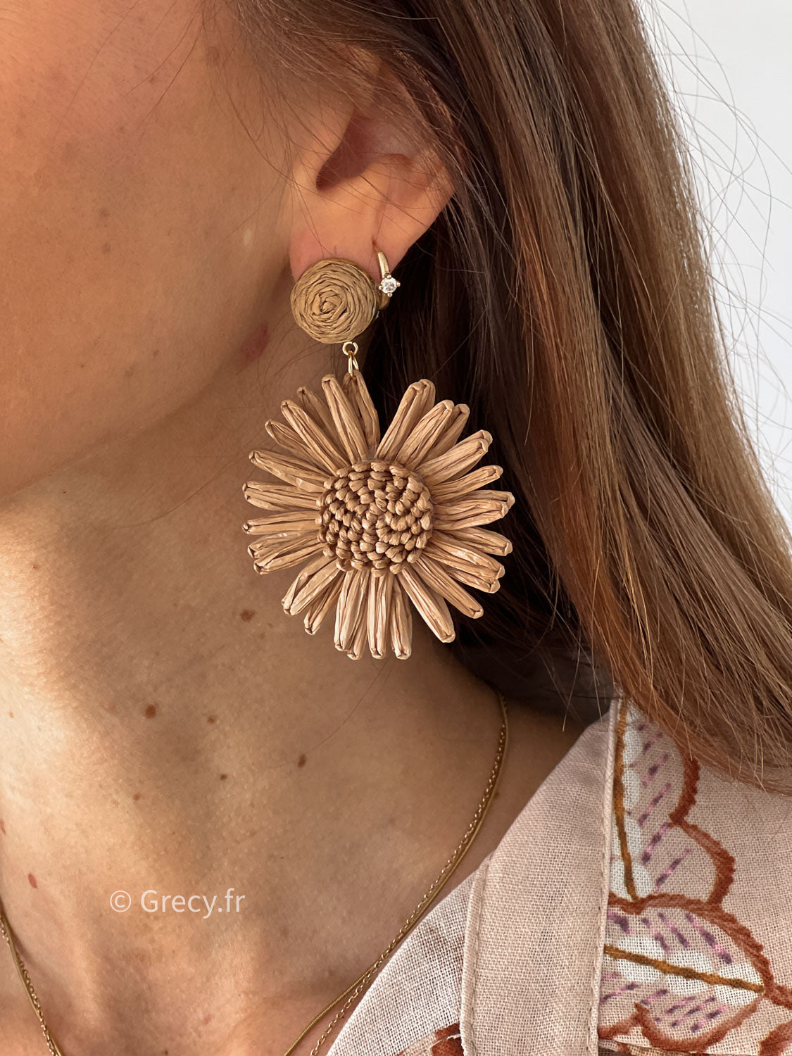 Boucles d'oreilles Bali Taupe