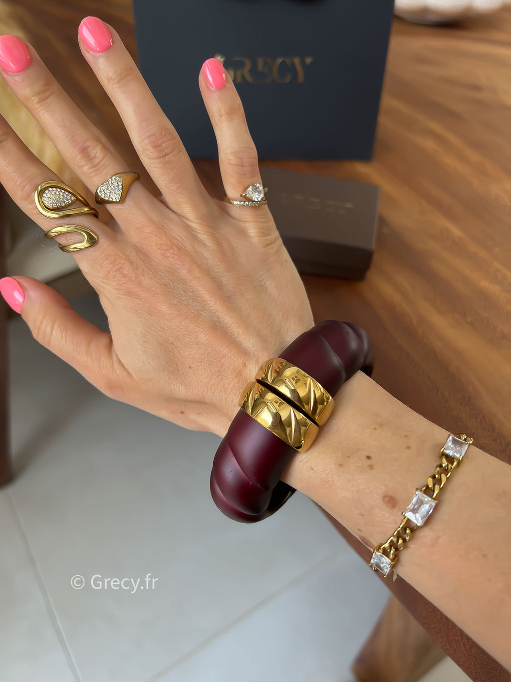 Madeleine / Bracelet bordeaux