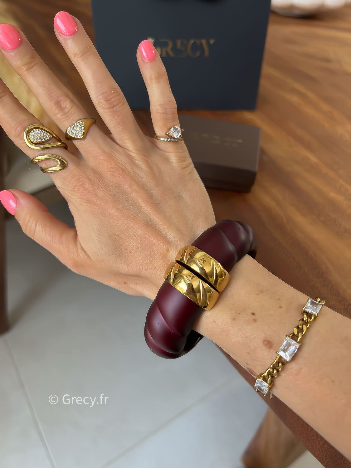 Madeleine / Bracelet bordeaux