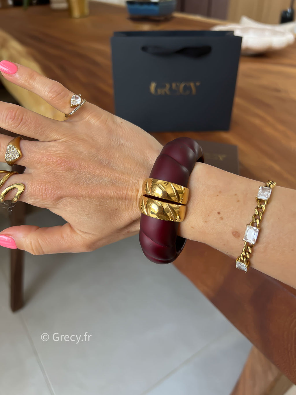 Madeleine / Bracelet bordeaux