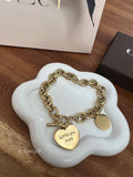 Monique / Bracelet coeur gravé " love you more "