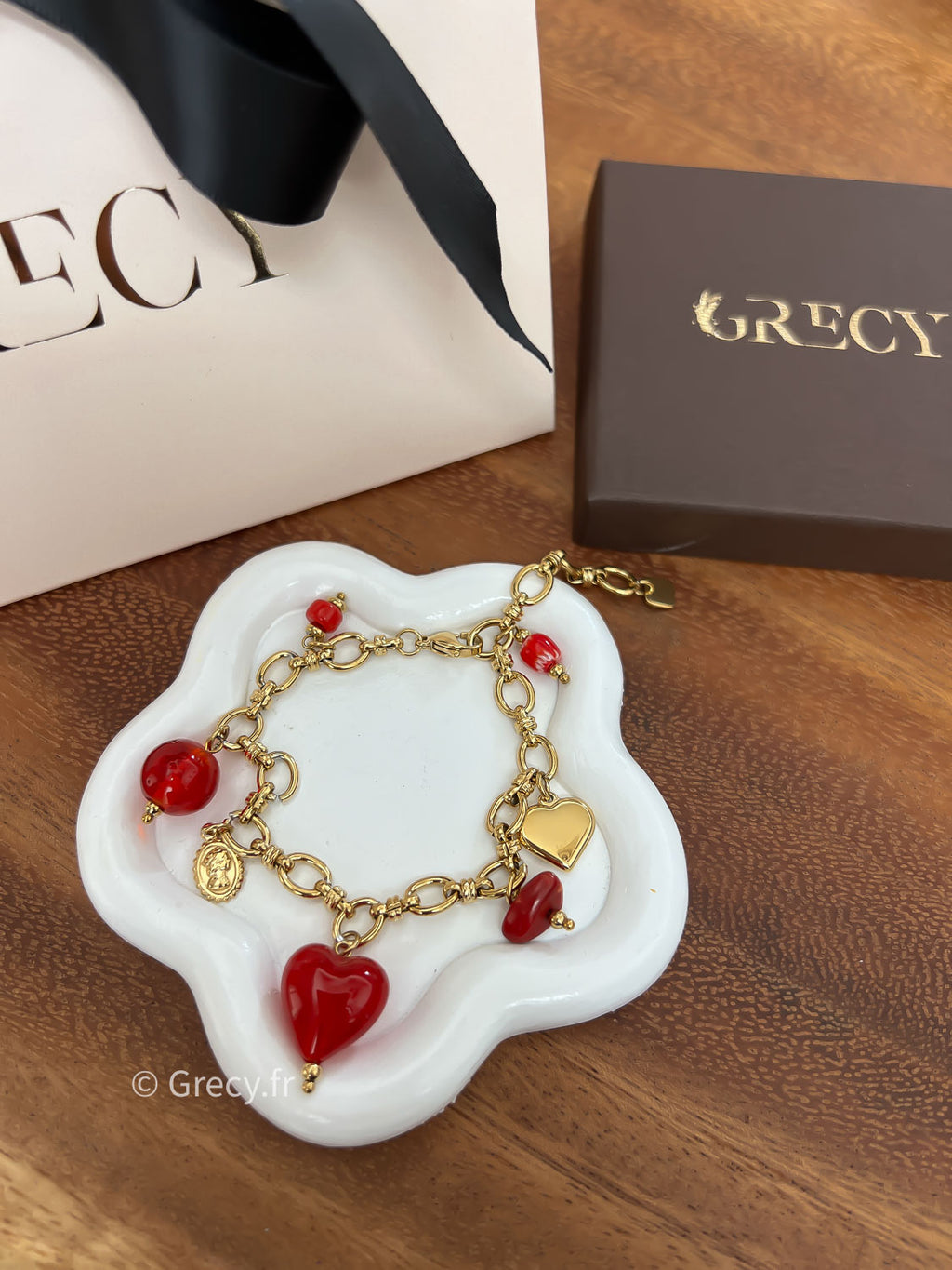 Patricia / Bracelet coeur rouge