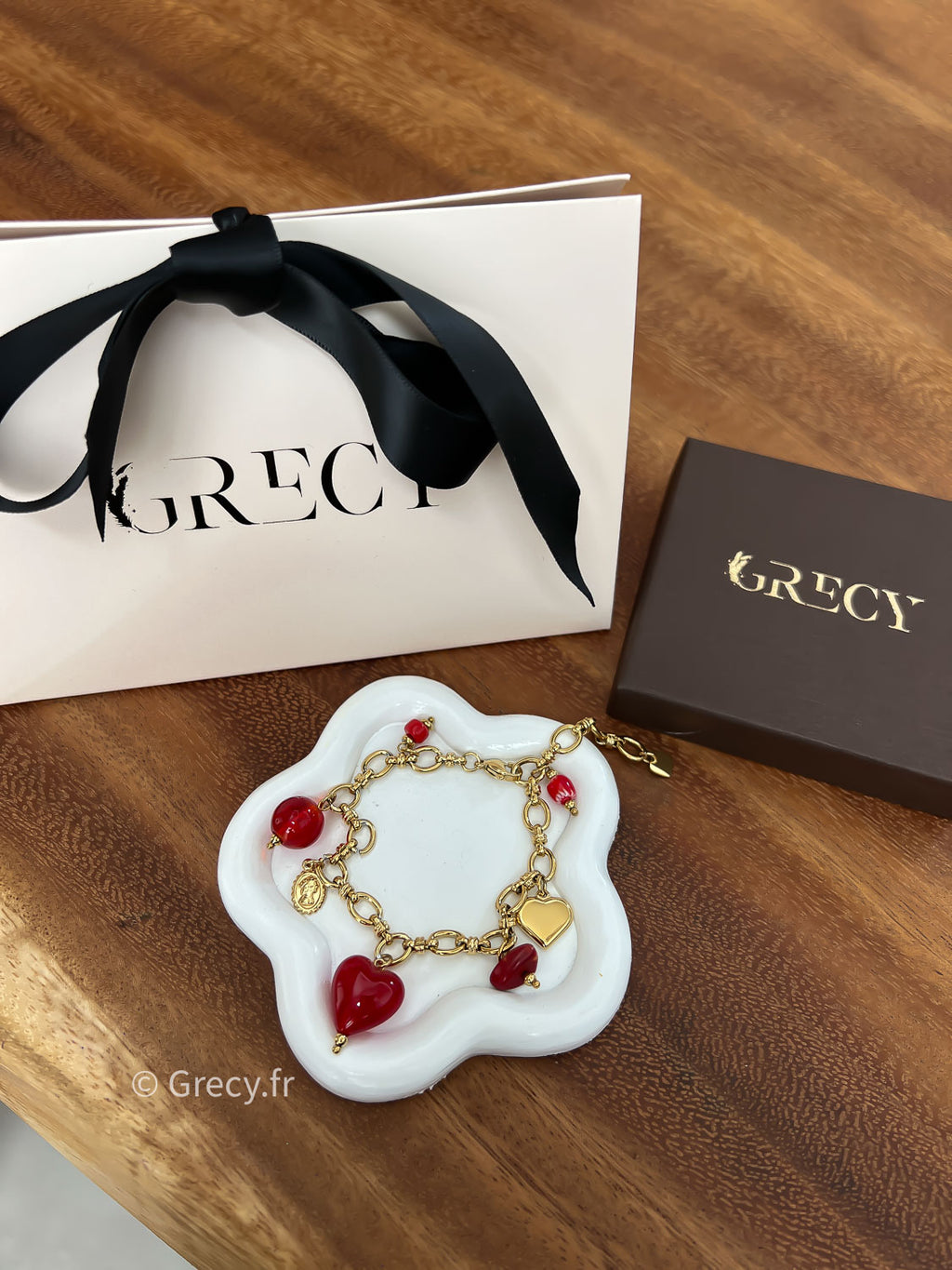 Patricia / Bracelet coeur rouge