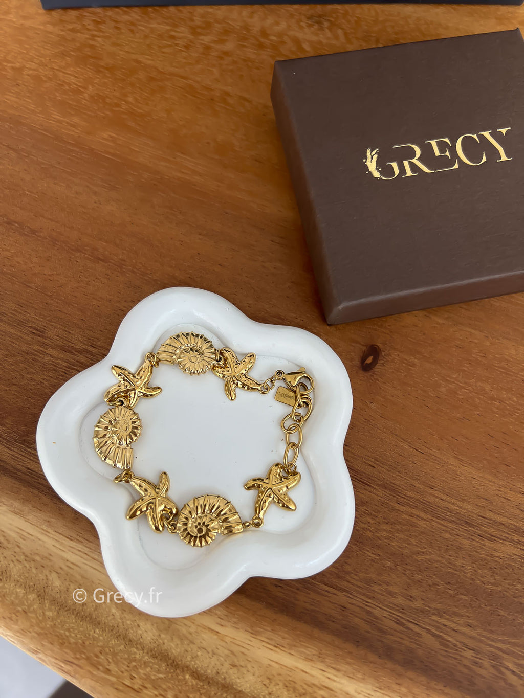 Anouk / Bracelet doré coquillages