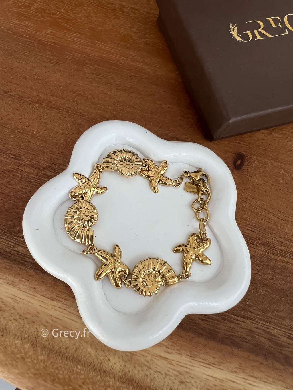 Anouk / Bracelet doré coquillages