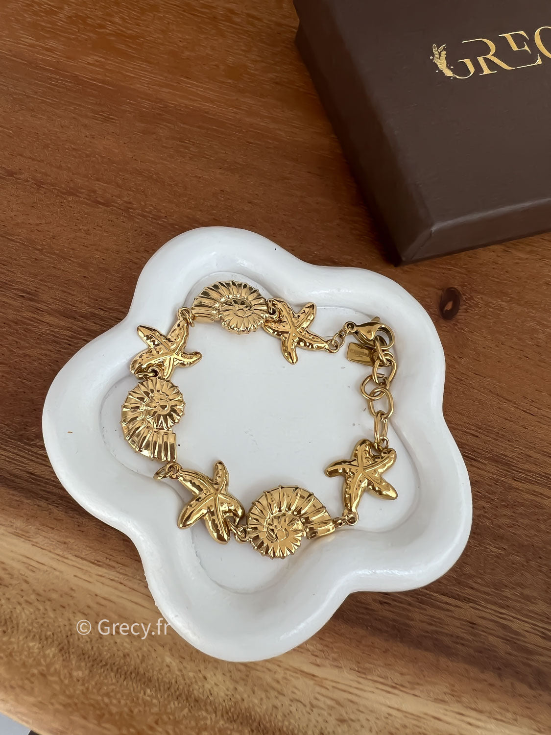 Anouk / Bracelet doré coquillages