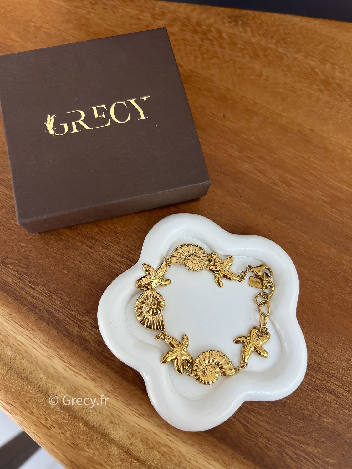 Anouk / Bracelet doré coquillages