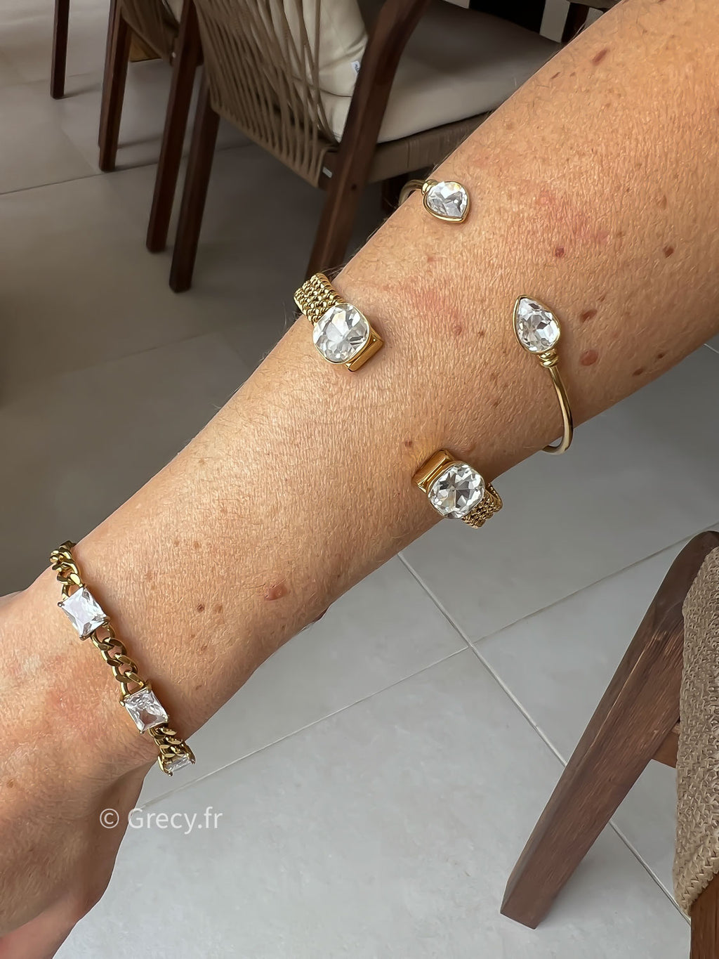 Lucienne / Bracelet jonc strass