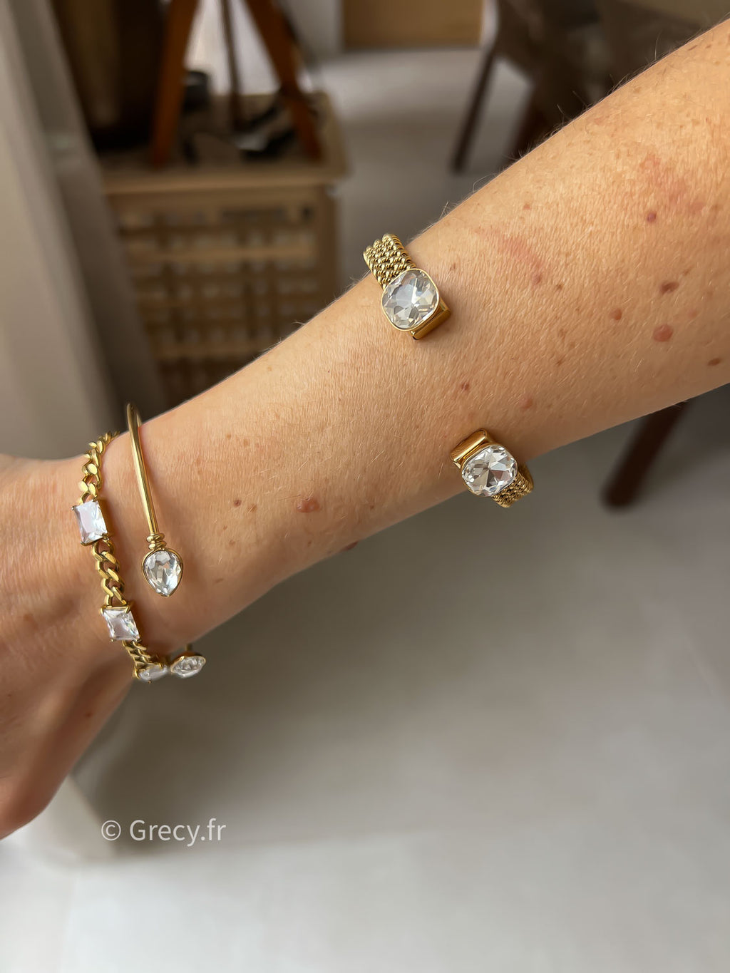 Lucienne / Bracelet jonc strass