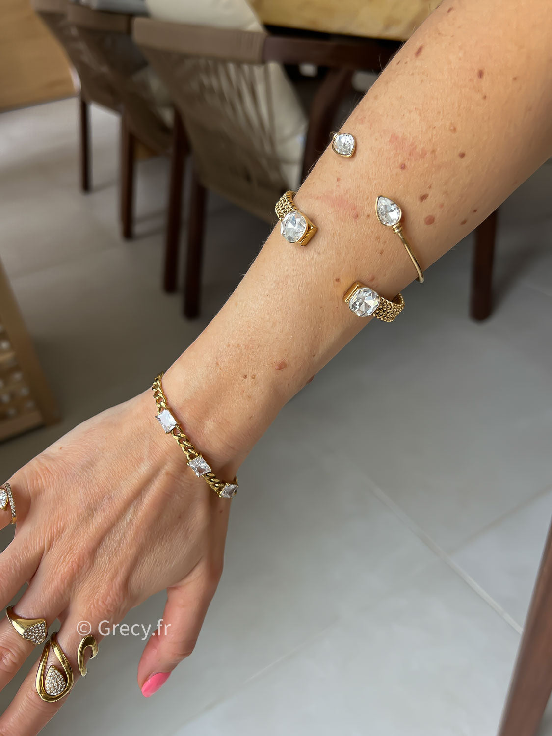 Lucienne / Bracelet jonc strass