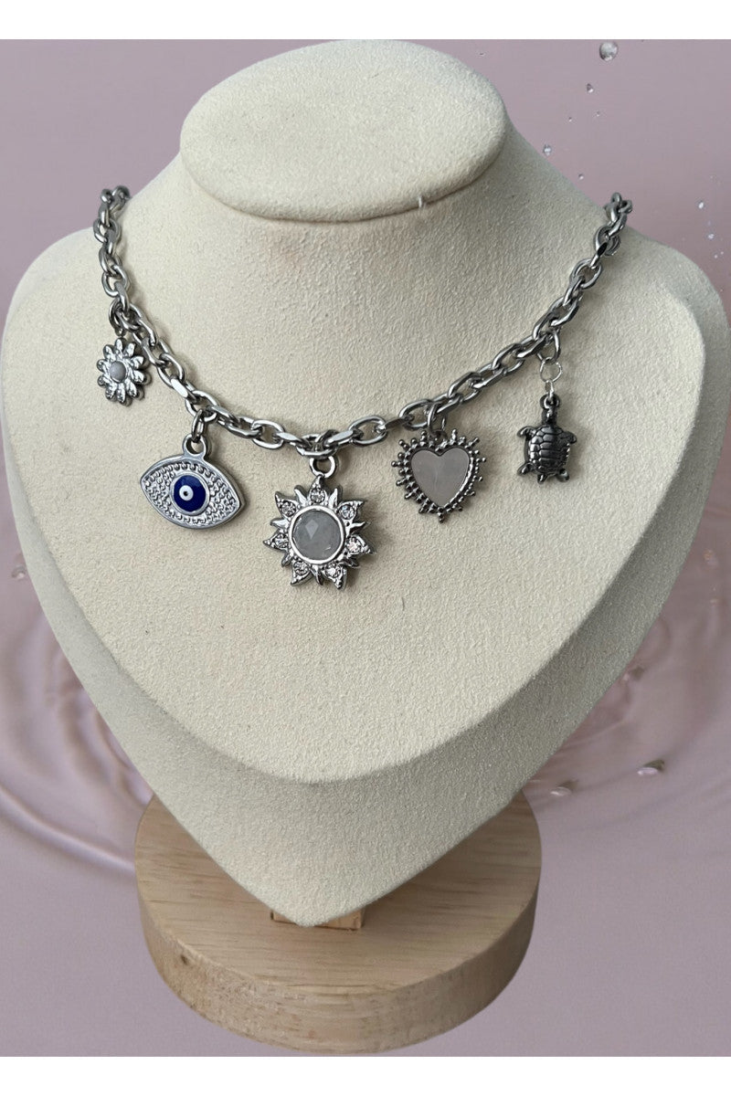 Collier personnalisable charms argenté