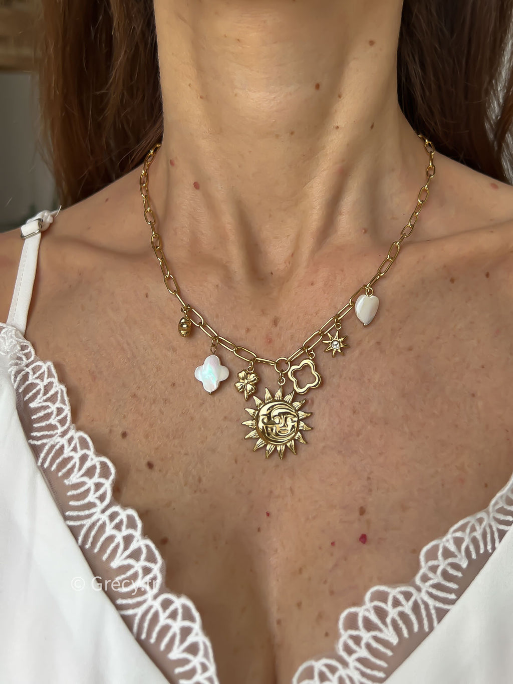 Léonne / Collier charms soleil