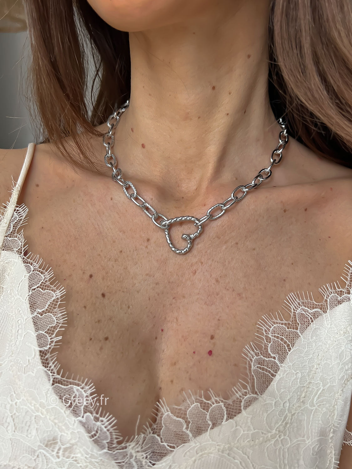 Lucie / Collier chaîne coeur