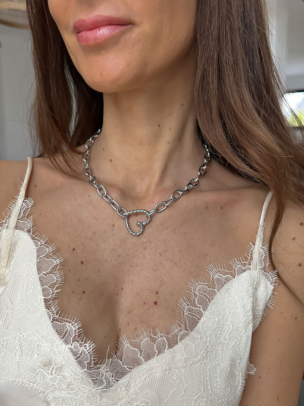 Lucie / Collier chaîne coeur