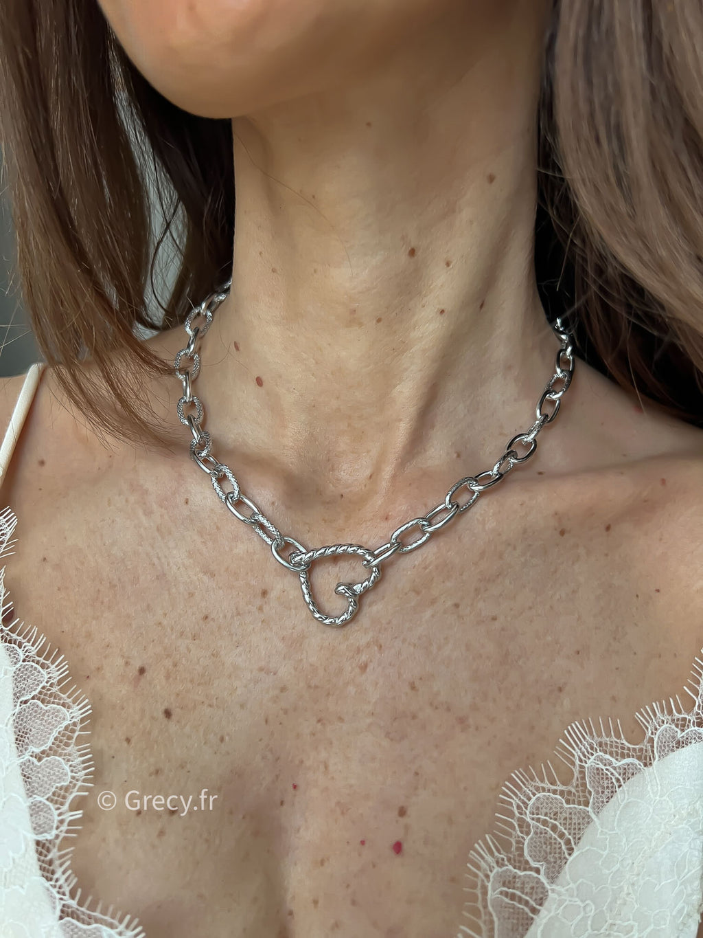 Lucie / Collier chaîne coeur