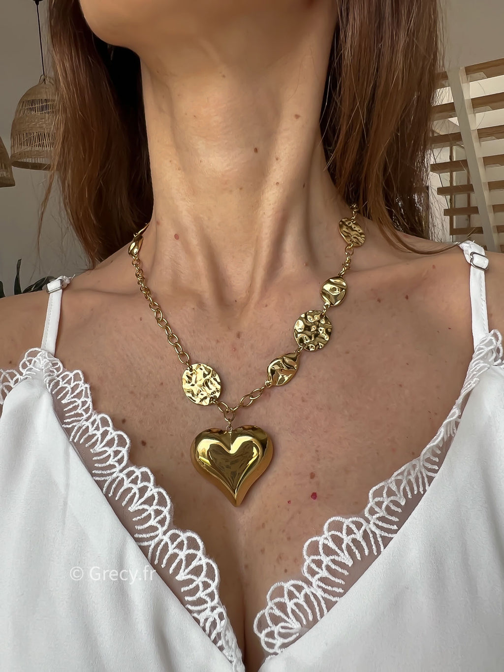 Marcelle / Collier coeur doré