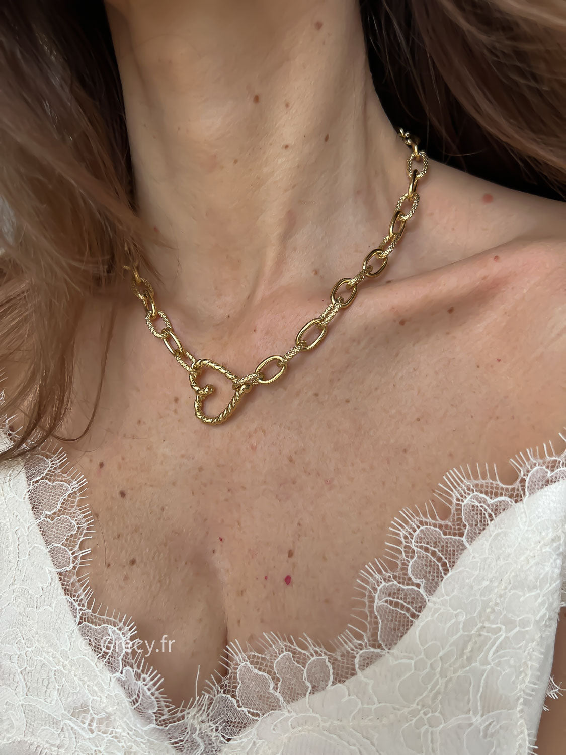 Lucie / Collier chaîne coeur