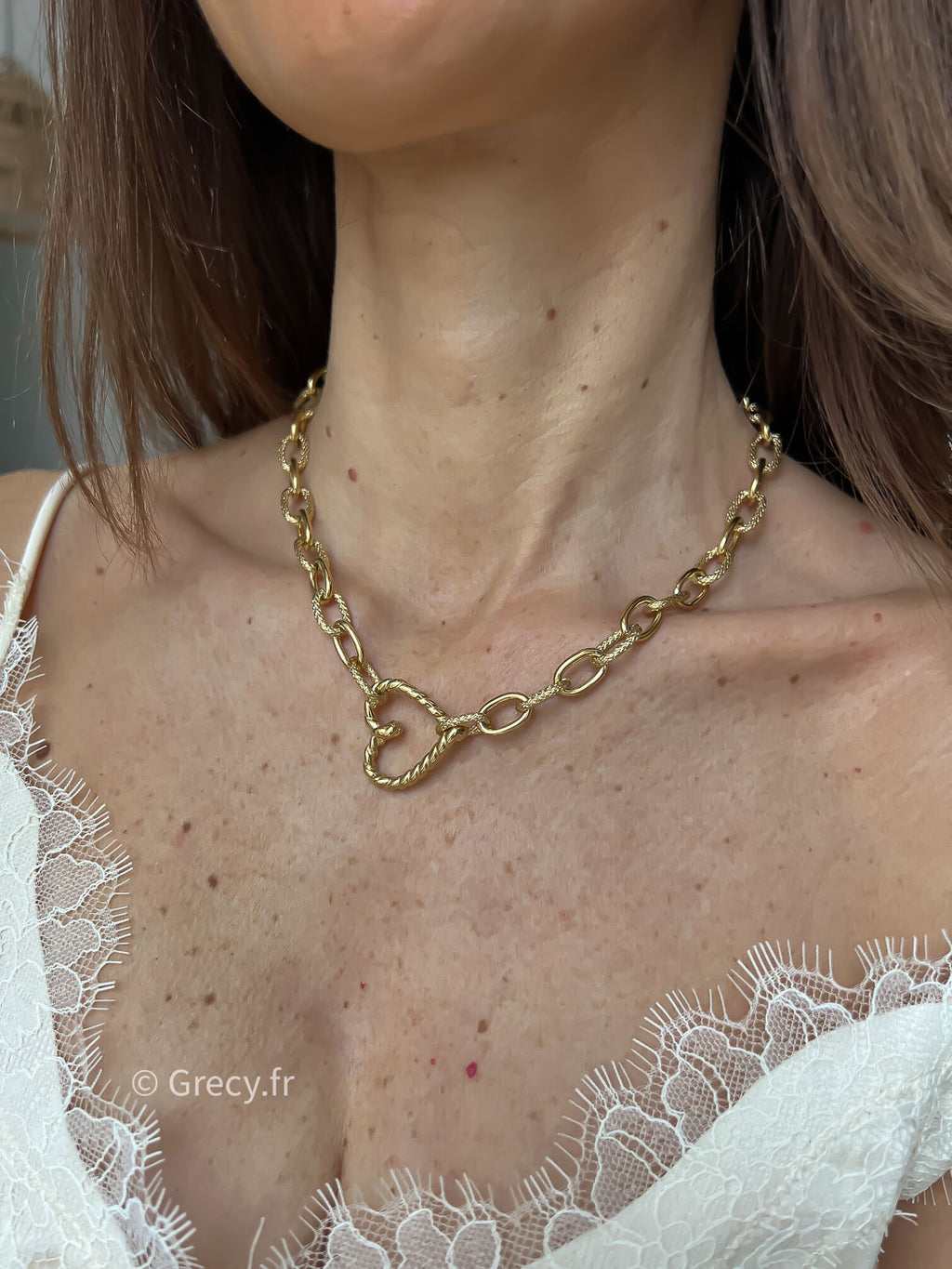 Lucie / Collier chaîne coeur