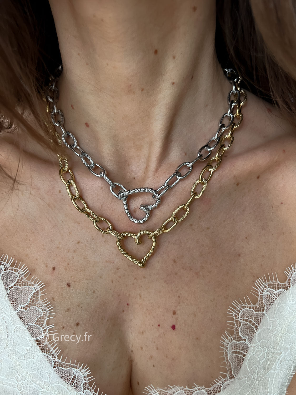 Lucie / Collier chaîne coeur