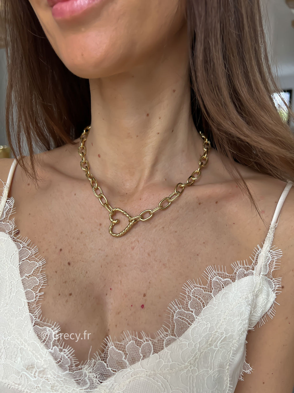 Lucie / Collier chaîne coeur