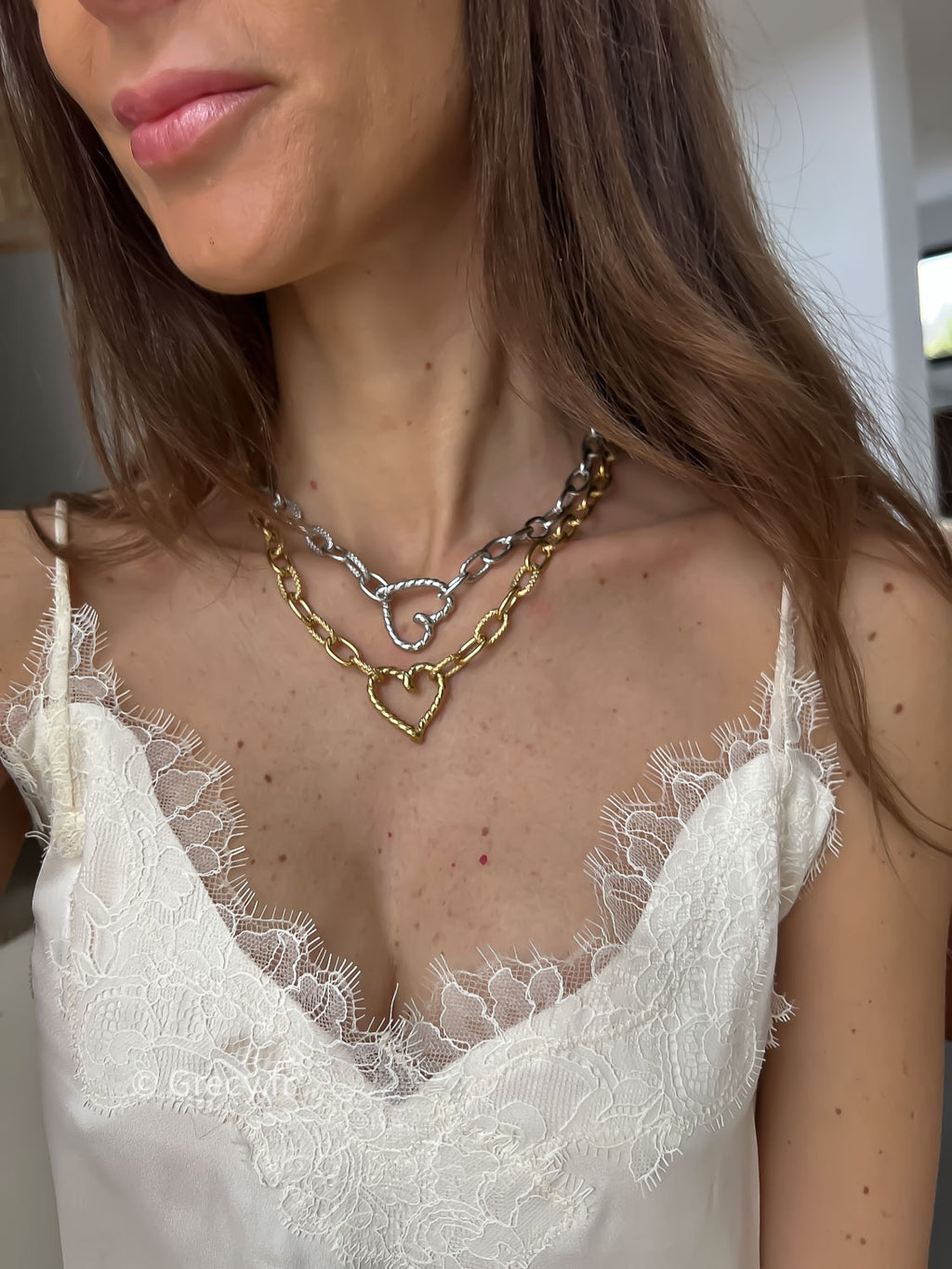 Lucie / Collier chaîne coeur