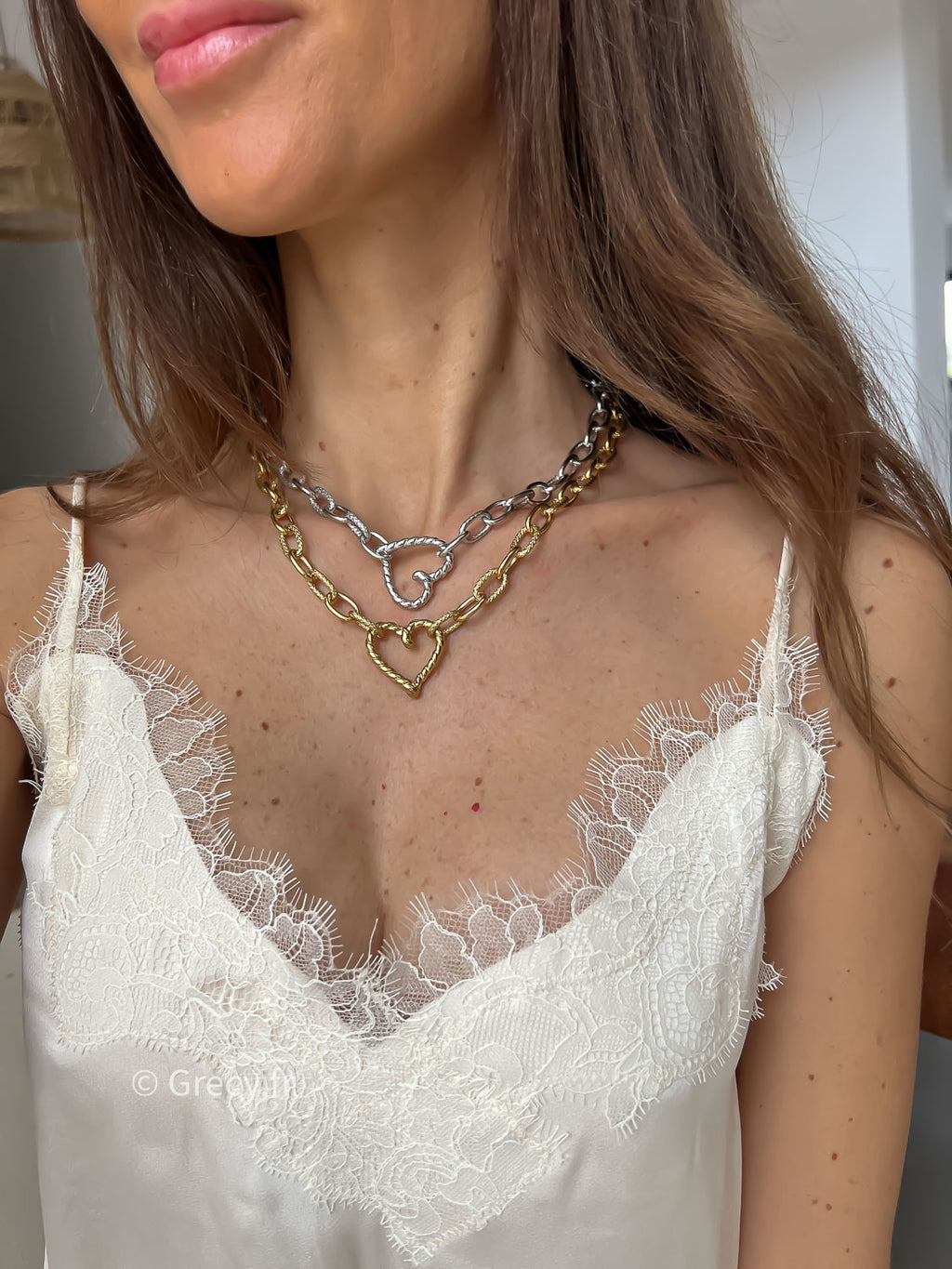 Lucie / Collier chaîne coeur