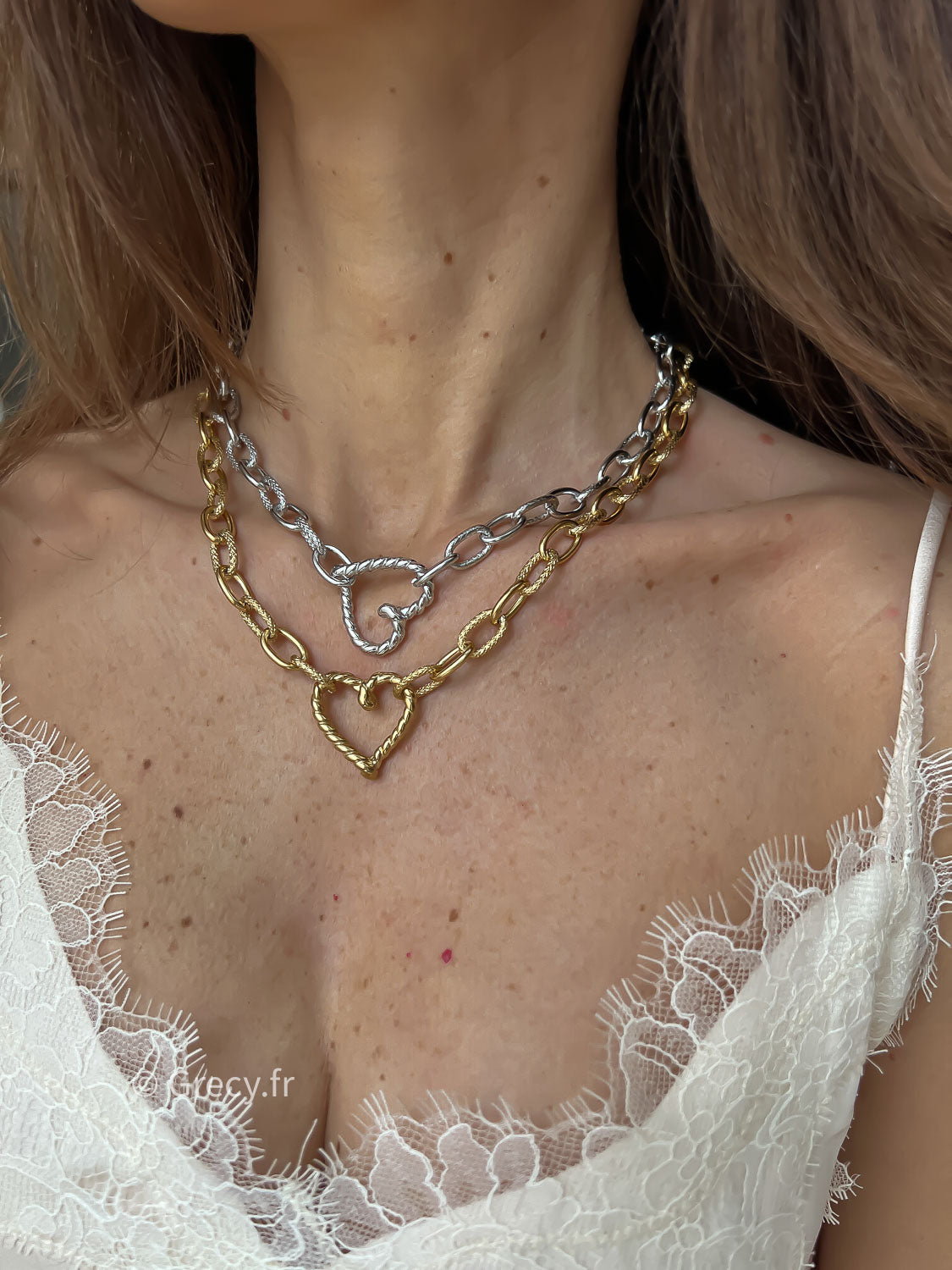 Lucie / Collier chaîne coeur