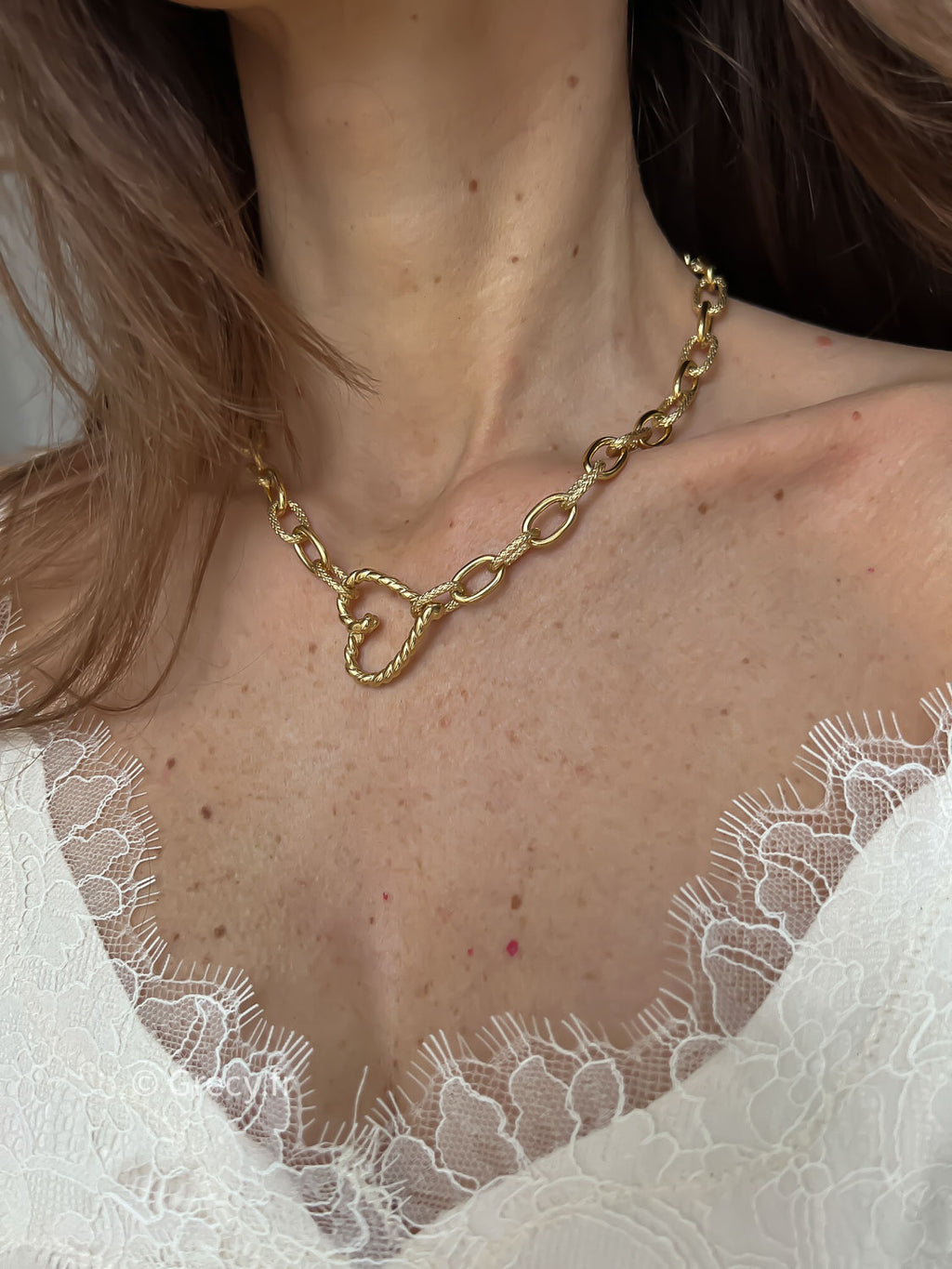 Lucie / Collier chaîne coeur