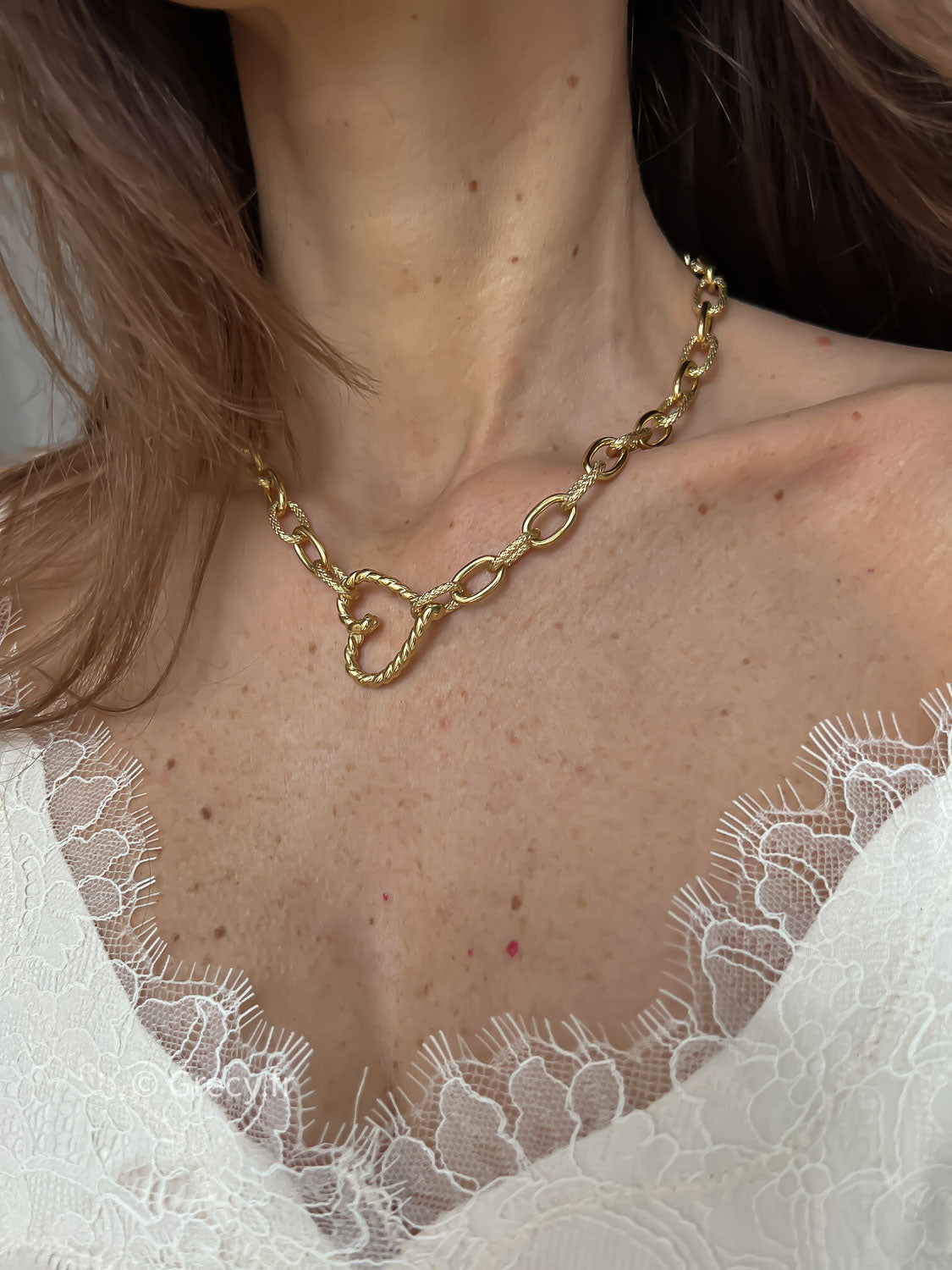 Lucie / Collier chaîne coeur