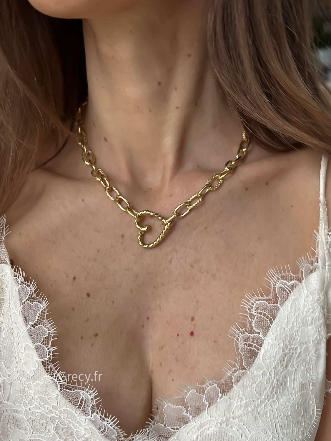 Lucie / Collier chaîne coeur