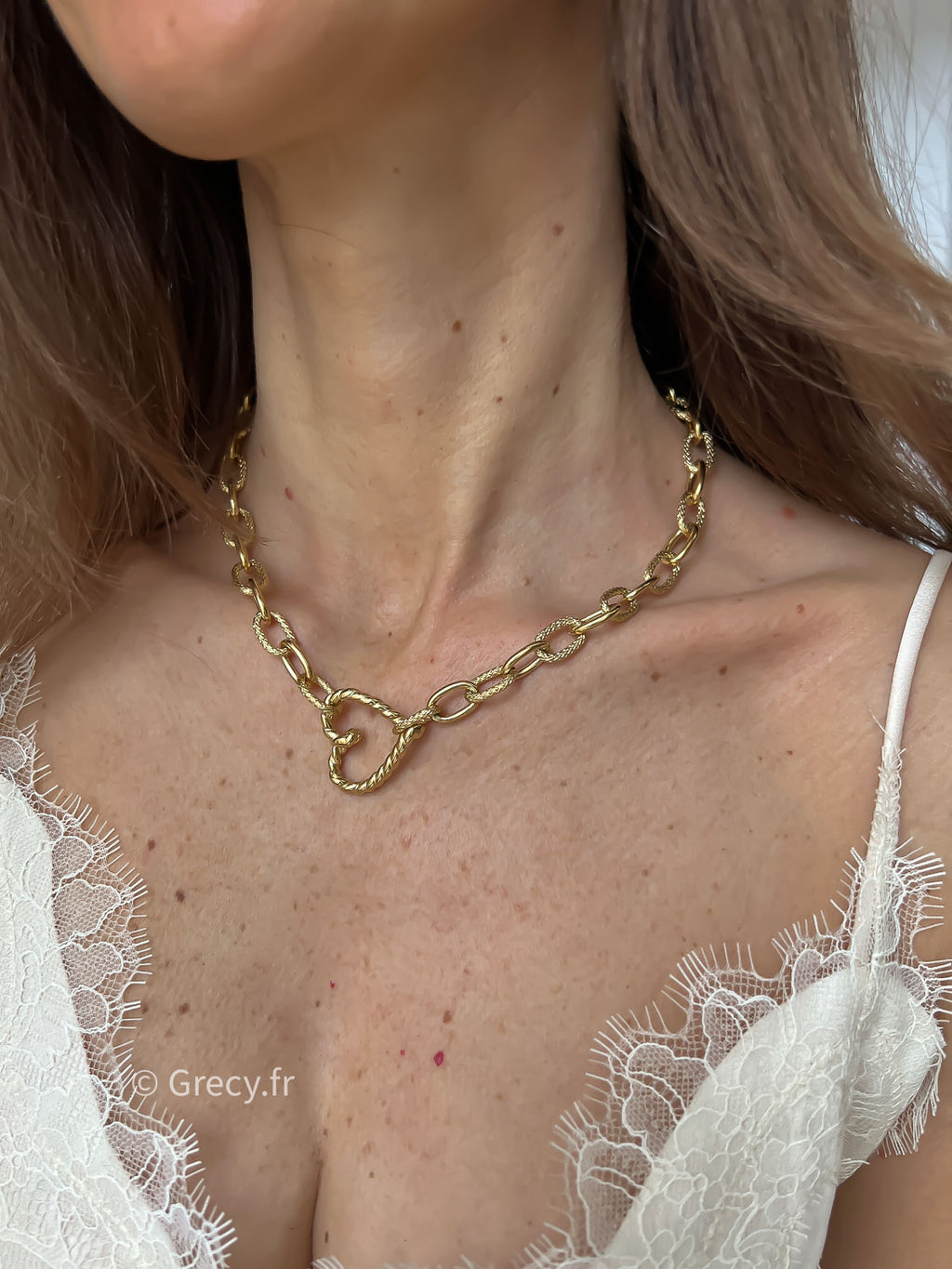 Lucie / Collier chaîne coeur