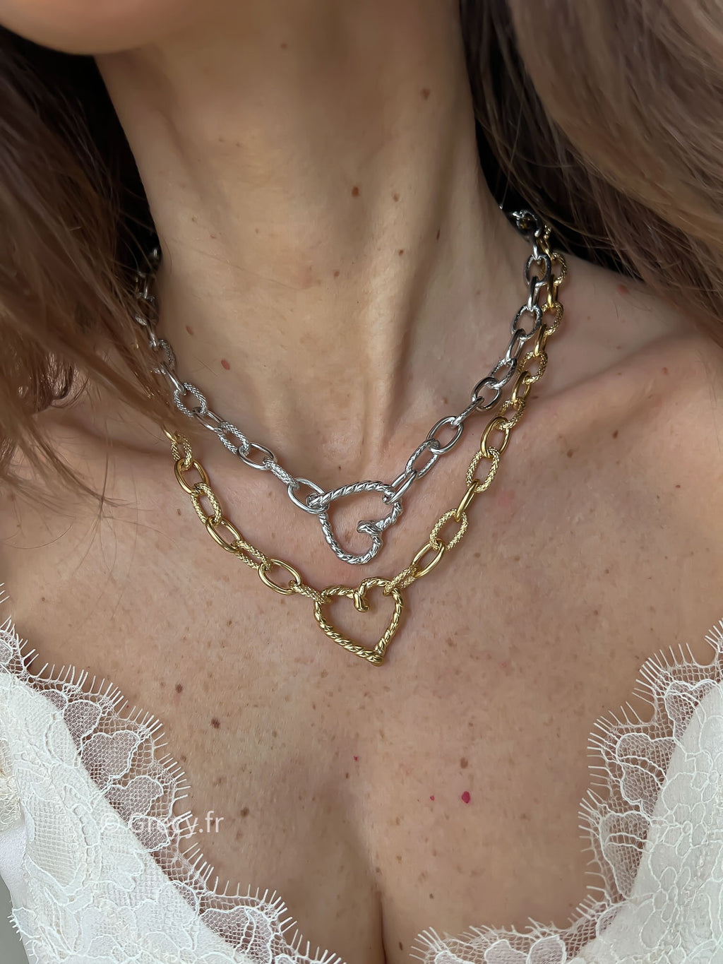 Lucie / Collier chaîne coeur