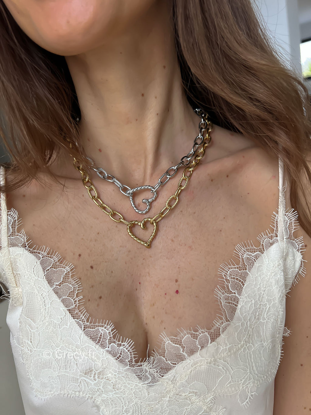 Lucie / Collier chaîne coeur