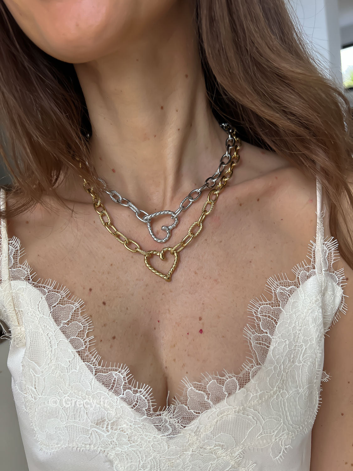 Lucie / Collier chaîne coeur