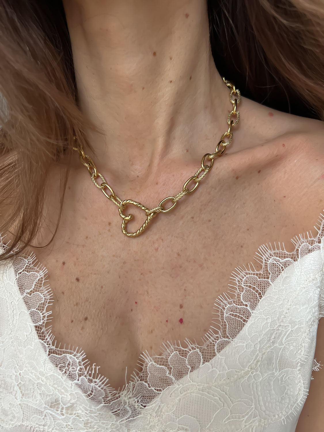 Lucie / Collier chaîne coeur