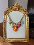 Lison / collier charms multicores en acier inoxydable