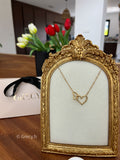 Claudie / Collier fine maille double coeur