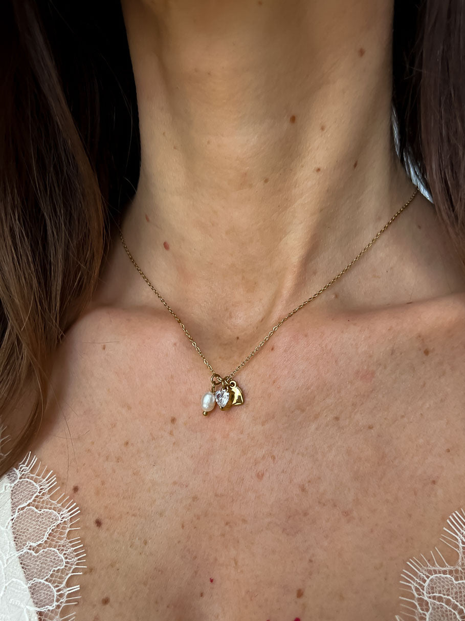 Thaïs / Collier fin 3 pendentifs